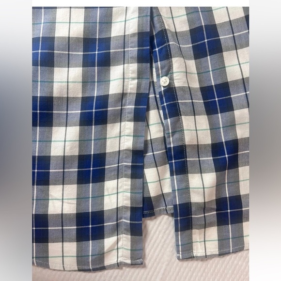 Levi's Womens Boyfriend Fit Plaid Long Sleeve Button Up Shirt Large Blue Cotton - Picture 10 of 12